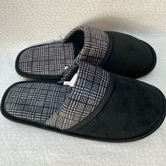 GOLDTOE Men's Size MEDIUM (8-9) Black Memory Foam Slippers - Picture 4 of 8